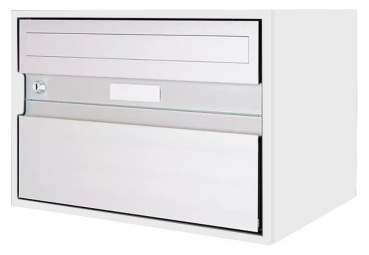 Briefkasten Huber Aluminium 300/400 Reinweiss RAL 9010 Klassische Front